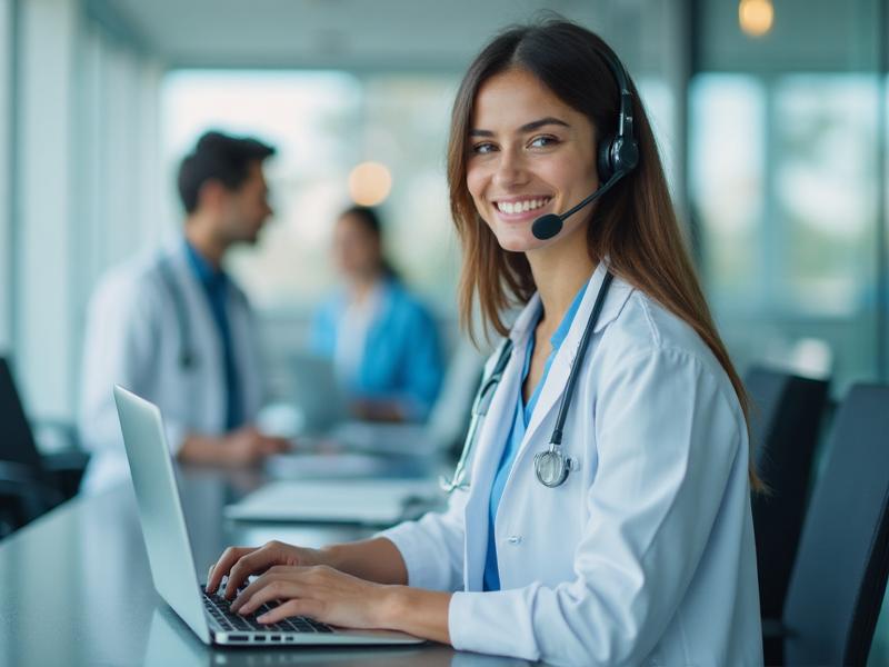 Professional medical customer service representative providing expert support